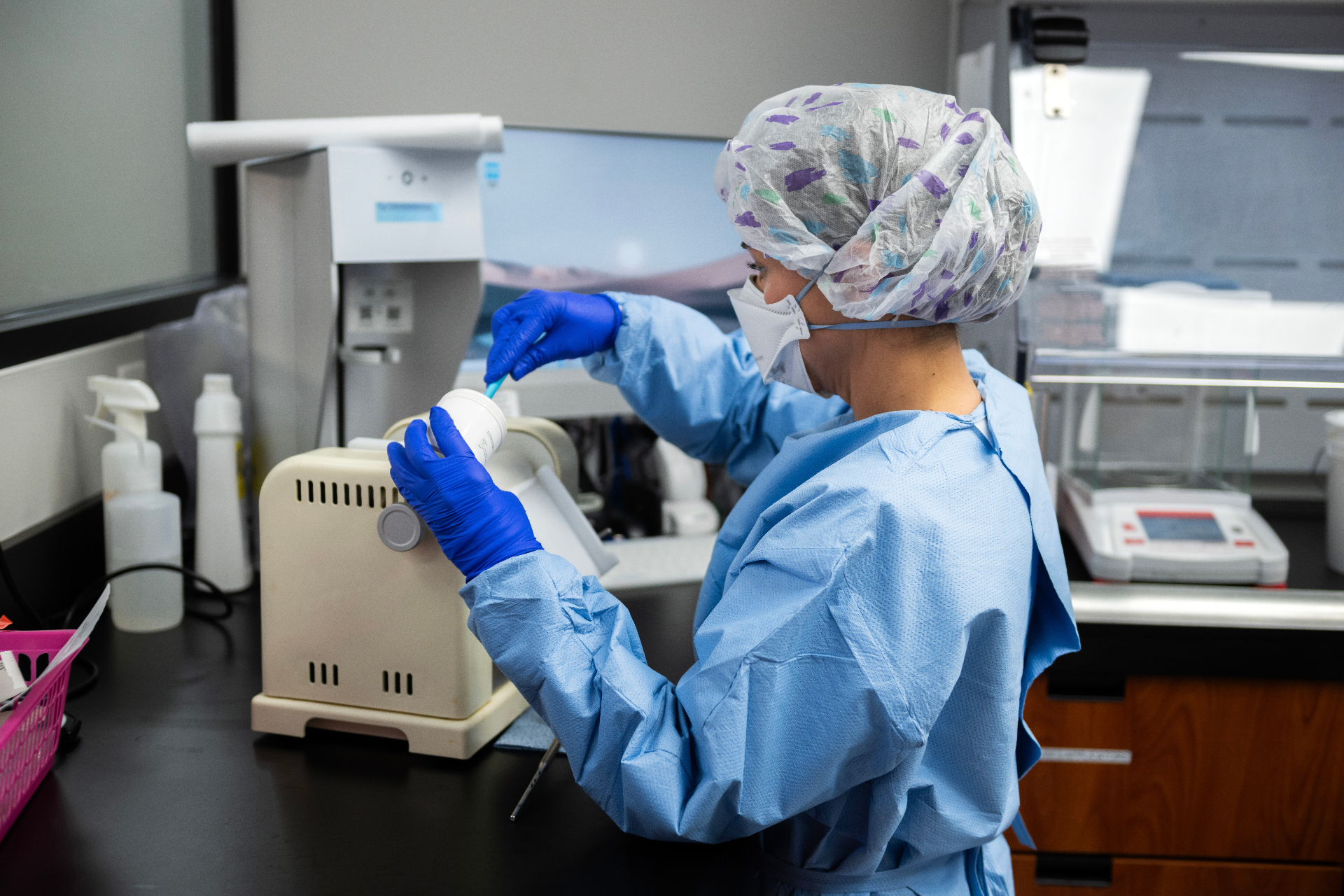 Magnolia pharmacist compounding a prescription in our sterile lab